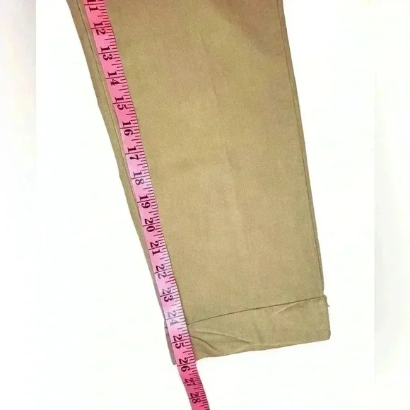 Zara Womens Low Rise Khaki Chino Pants Size - 2 - Picture 5 of 8